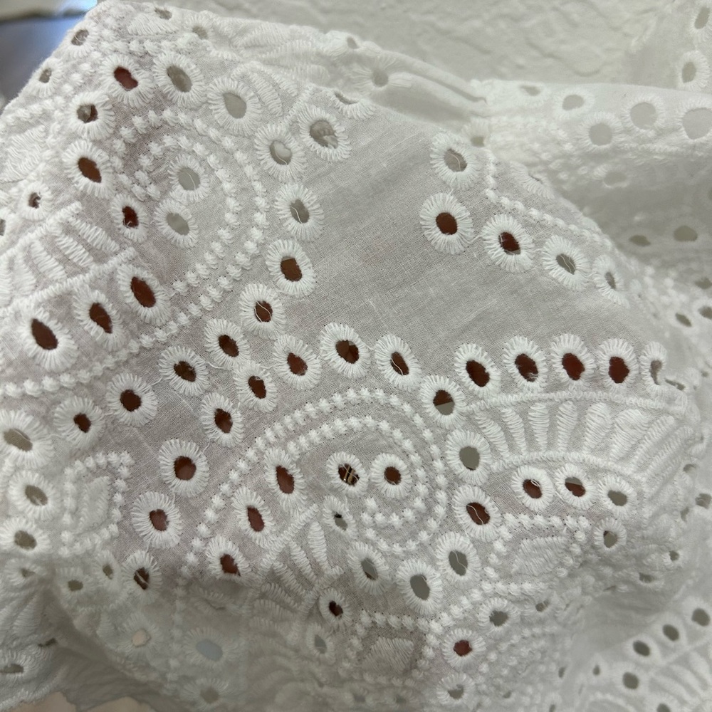 EVERLY • White Tie Up Eyelet Dress • size S - Picture 5 of 10